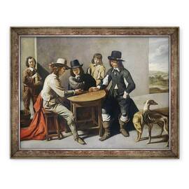 Tablou inramat - Mathieu Le Nain - Jucatori zaruri, 60 x 80 cm - - Roveli
