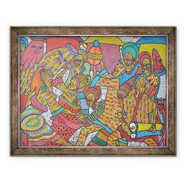 Tablou inramat - Muktair Oladoja - Festival, 60 x 80 cm - - Roveli