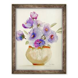 Tablou inramat - Neela Pushparaj - Anemone violet intr-o vaza, 60 x 80 cm - - Roveli