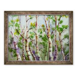 Tablou inramat - Neela Pushparaj - Birches de primavara, 60 x 80 cm - - Roveli