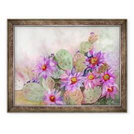 Tablou inramat - Neela Pushparaj - gradina cactus, 60 x 80 cm - - Roveli