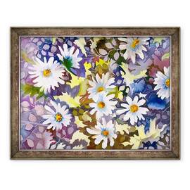 Tablou inramat - Neela Pushparaj - Margarete albe, 60 x 80 cm - - Roveli