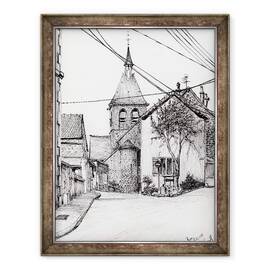 Tablou inramat - Vincent Alexander Booth - Biserica din Laignes Franta, 2007, 60 x 80 cm - - Roveli