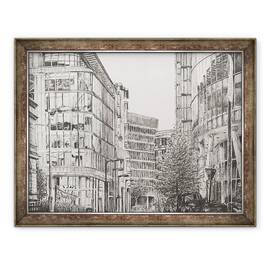 Tablou inramat - Vincent Alexander Booth - Manchester, Deansgate, vedere de la cafenea, 2010, 60 x 80 cm - - Roveli