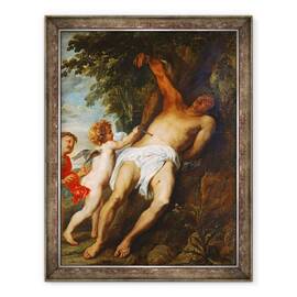 Tablou inramat - Anthony van Dyck - Sfantul Sebastian salvat de ingeri, 60 x 80 cm - - Roveli