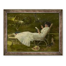 Tablou inramat - Barbour - Femeie de lectura, 60 x 80 cm - - Roveli