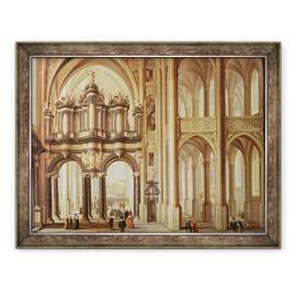 Tablou inramat - Dirck van Delen - Interiorul unei biserici, 60 x 80 cm - - Roveli