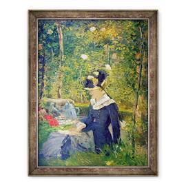 Tablou inramat - Edouard Manet - Tanara femeie la intrarea in Gradina Bellevue Marguerite, 60 x 80 cm - - Roveli