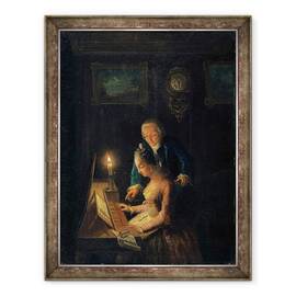 Tablou inramat - Emanuel Handmann - Lectia de muzica, 60 x 80 cm - - Roveli