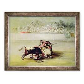 Tablou inramat - Francisco Jose de Goya y Lucientes - Caderea unui Picador de la calul sau sub un taur, 60 x 80 cm - - Roveli