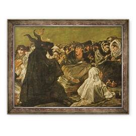Tablou inramat - Francisco Jose de Goya y Lucientes - Sabatul vrajitoarelor sau Marele He-Capra una dintre Picturile negre, 60 x 80 cm - - Roveli