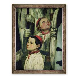 Tablou inramat - Gustave Courbet - O inmormantare la Ornans detaliu al unui baiat de cor, 60 x 80 cm - - Roveli