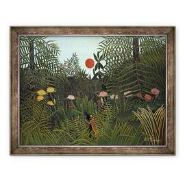 Tablou inramat - Henri J.F. Rousseau - Negro atacat de un Jaguar, 60 x 80 cm - - Roveli