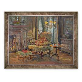 Tablou inramat - Susan Ryder - Lumina de foc Le Mairy, 60 x 80 cm - - Roveli
