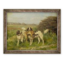 Tablou inramat - Charles Oliver de Penne - Sfarsitul vanatorii, 60 x 80 cm - - Roveli