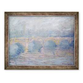 Tablou inramat - Claude Monet - Podul Waterloo, Londra, la apus, 60 x 80 cm - - Roveli