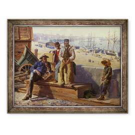 Tablou inramat - David Norslup - Negro Boys pe chei, 60 x 80 cm - - Roveli