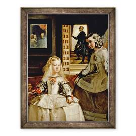 Tablou inramat - Diego Rodriguez de Silva y Velazquez - Las Meninas, detaliu al Infanta Margarita si servitoarea ei, 60 x 80 cm - - Roveli