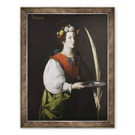 Tablou inramat - Francisco de Zurbaran - Sfanta Lucy, 60 x 80 cm - - Roveli