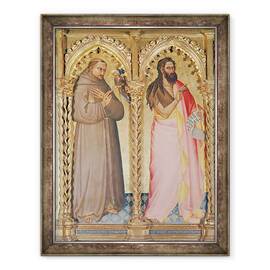 Tablou inramat - Giovanni del Biondo dal Casentino - Sfantul Francisc de Assisi si Sfantul Ioan Botezatorul, 60 x 80 cm - - Roveli