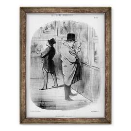 Tablou inramat - Honore Daumier - O adevarata iubitoare de arta, din seria caricaturilor Good Burghez, publicata in Le Charivari, 16 mai, 60 x 80 cm - - Roveli