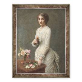 Tablou inramat - Ignace Henri Jean Fantin-Latour - Doamna Lerolle, 60 x 80 cm - - Roveli