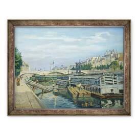Tablou inramat - Jean Baptiste Armand Guillaumin - Podul lui Louis Philippe, 60 x 80 cm - - Roveli