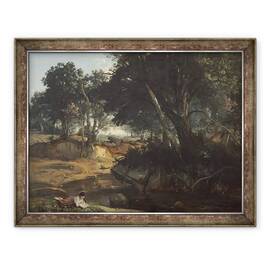 Tablou inramat - Jean Baptiste Camille Corot - Padurea Fontainebleau, 60 x 80 cm - - Roveli