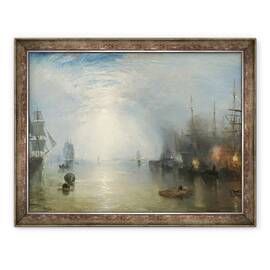 Tablou inramat - Joseph Mallord William Turner - Keelmen Heaving in carbuni de lumina lunii, 60 x 80 cm - - Roveli