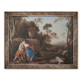 Tablou inramat - Laurent de La Hyre - Sarutul Pacii si Justitiei, 60 x 80 cm - - Roveli