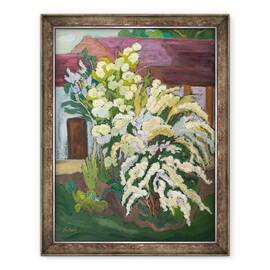 Tablou inramat - Marta Martonfi-Benke - Arbusti in Bloom, 60 x 80 cm - - Roveli