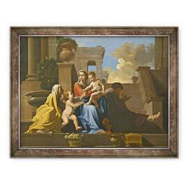 Tablou inramat - Nicolas Poussin - Sfanta familie pe trepte, 60 x 80 cm - - Roveli