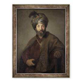 Tablou inramat - Rembrandt Harmensz van Rijn - Barbat in Costum Oriental, 60 x 80 cm - - Roveli