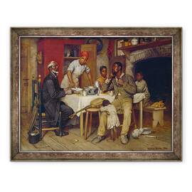 Tablou inramat - Richard Norris Brooke - O vizita pastorala, 60 x 80 cm - - Roveli