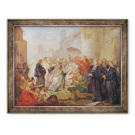 Tablou inramat - Charles Joseph Natoire - Intrarea solemna a monseniorilor Nicolas-Joseph de Paris ca episcop de Orleans in 734, 60 x 80 cm - - Roveli