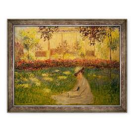 Tablou inramat - Claude Monet - Femeie intr-o gradina, 60 x 80 cm - - Roveli