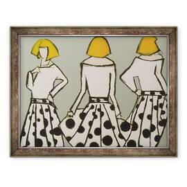 Tablou inramat - Daisy de Villeneuve - Trei fete I, 60 x 80 cm - - Roveli