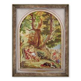 Tablou inramat - Ferdinand Victor Eugene Delacroix - Jacob Lupta cu ingerul, 60 x 80 cm - - Roveli