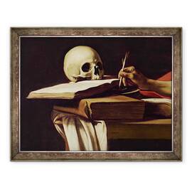 Tablou inramat - Michelangelo Merisi da Caravaggio - Sfantul Jerome Scriind, 60 x 80 cm - - Roveli
