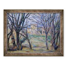 Tablou inramat - Paul Cezanne - Copaci si case, 60 x 80 cm - - Roveli