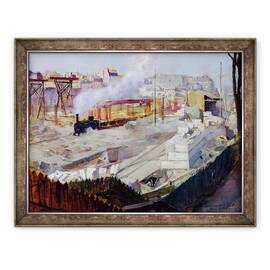 Tablou inramat - Victor Marec - Constructia noii statii Orleans, Quai dOrsay, 60 x 80 cm - - Roveli