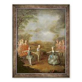 Tablou inramat - Johann Georg Weikert - Marie Antoinette si surorile ei din Il Trionfo dell Amore, au cantat la 25 ianuarie la Palatul Schoenbrunn, 1765, 60 x 80 cm - - Roveli