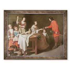 Tablou inramat - Mathieu Le Nain - Gradinarul ofera flori amantei sale, 60 x 80 cm - - Roveli
