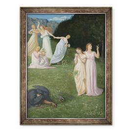 Tablou inramat - Pierre Puvis de Chavannes - Moartea si Fecioarele, 60 x 80 cm - - Roveli
