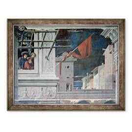 Tablou inramat - Andrea Mantegna - Martiriul Sfantului Christopher, detalii ale cladirilor, 60 x 80 cm - - Roveli