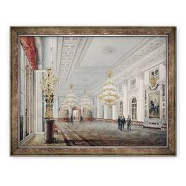 Tablou inramat - Vasili Semenovich Sadovnikov - Sala Mare, Palatul de Iarna, Sankt Petersburg, 60 x 80 cm - - Roveli