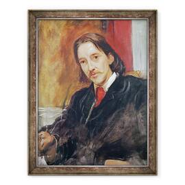 Tablou inramat - William Blake Richmond - Portret De Robert Louis Stevenson 1850-1894 1886, 60 x 80 cm - - Roveli