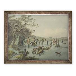 Tablou inramat - Julius Caesar Ibbetson - Patinaj in Hyde Park, 60 x 80 cm - - Roveli