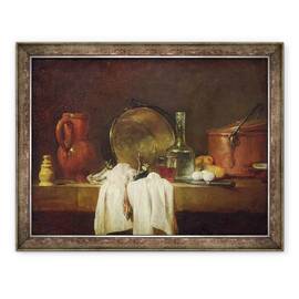 Tablou inramat - Jean-Baptiste Simeon Chardin - Masa de bucatarie, 60 x 80 cm - - Roveli