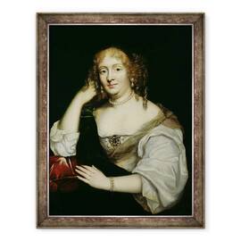 Tablou inramat - Scoala franceza - Portretul Mariei de Rabutin-Chantal 1626-97 Marchiza de Sevigne, 60 x 80 cm - - Roveli